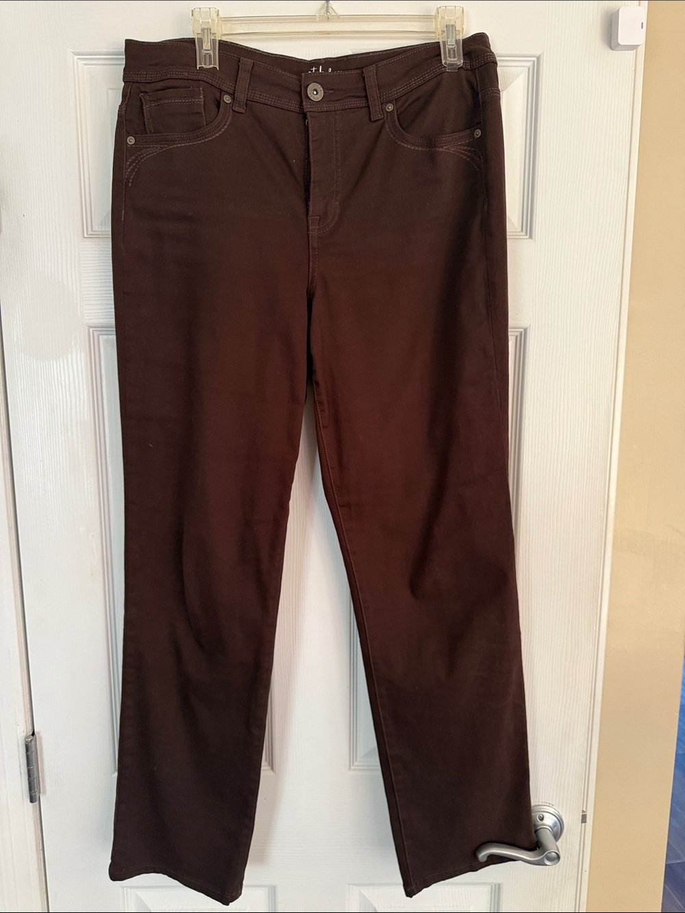Style & Co. Women's Brown Straight Jeans Soft and Stretch Size 12